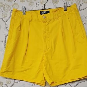 Ralph Lauren Yellow Polo Chino Shorts Casual Cotton Blend